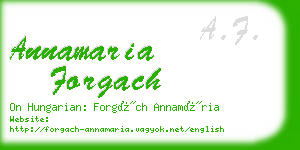 annamaria forgach business card